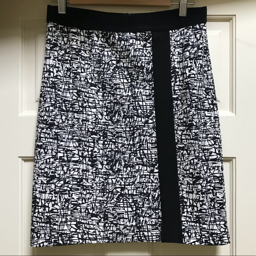 Ann Taylor Black and White Pencil Skirt
